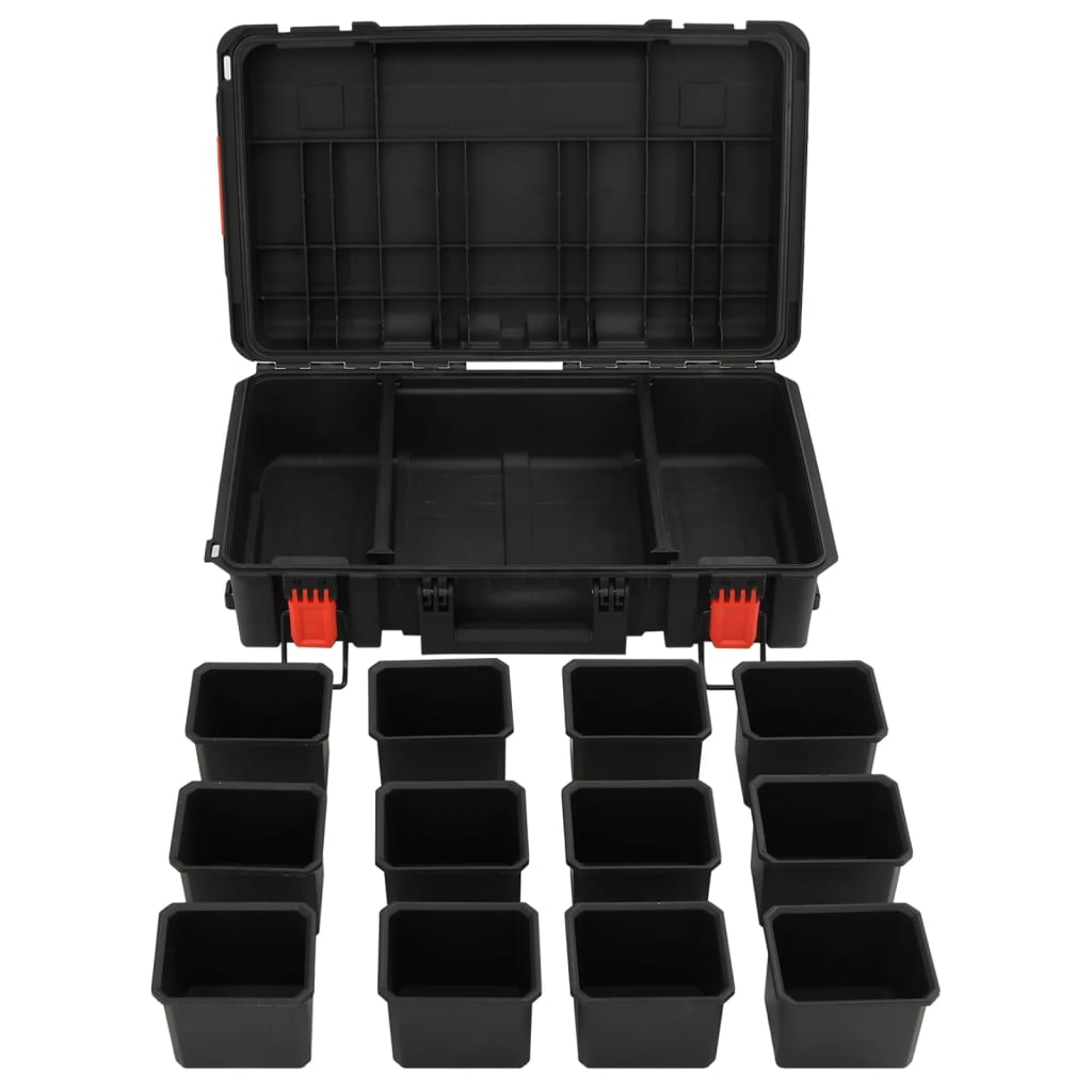 Flightcase draagbaar 56,5x34x16 cm PP zwart