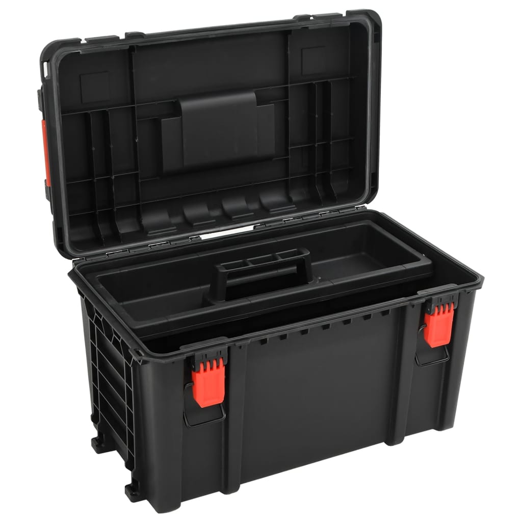 Flightcase draagbaar 57x35x32,5 cm PP zwart