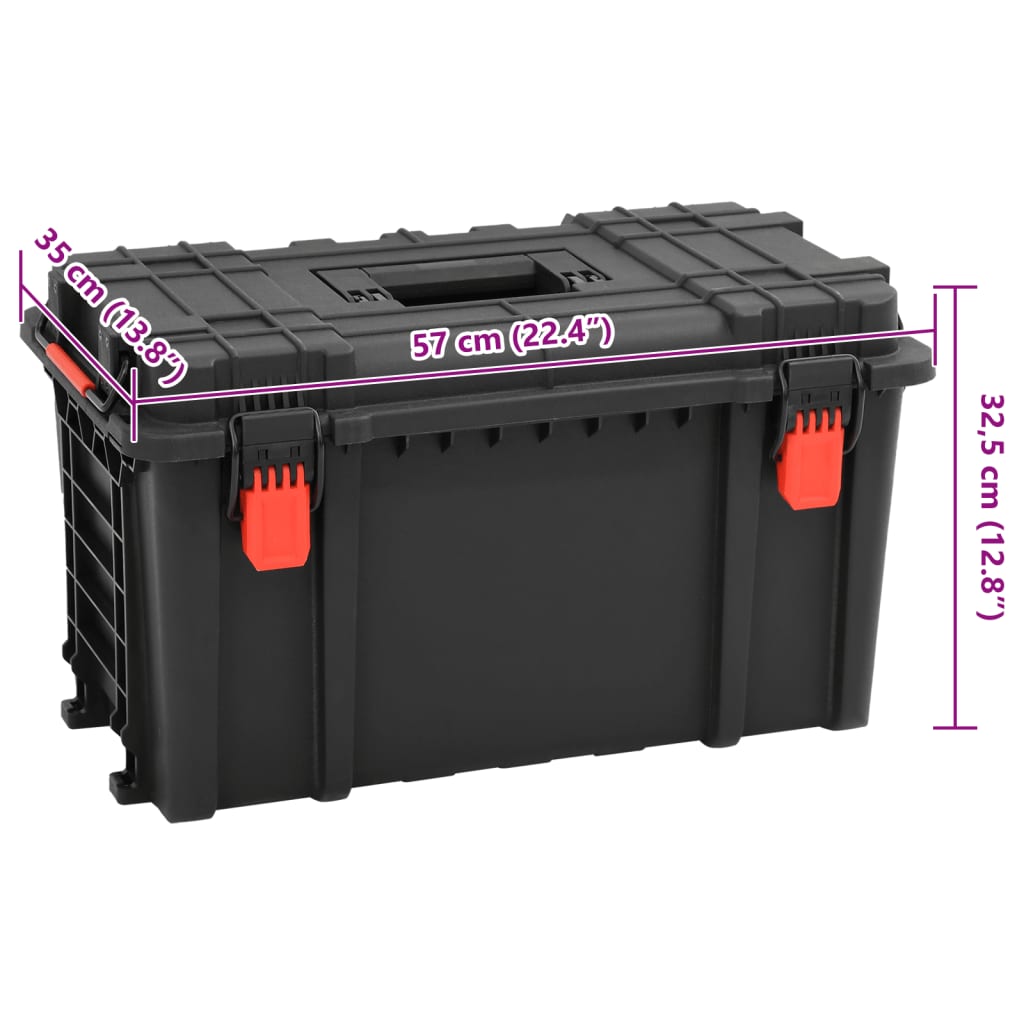 Flightcase draagbaar 57x35x32,5 cm PP zwart