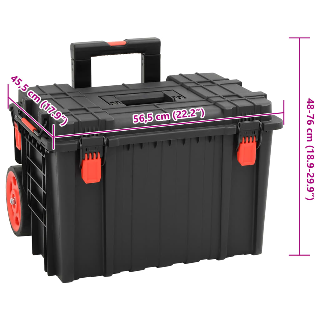Flightcase draagbaar 56,5x45,5x48 cm PP zwart