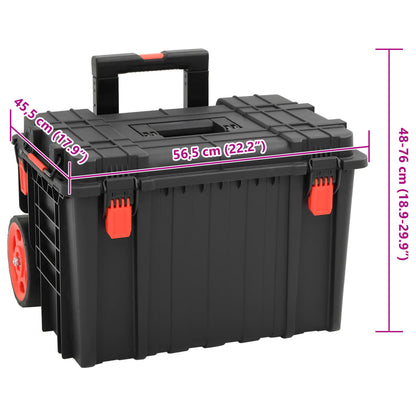 Flightcase draagbaar 56,5x45,5x48 cm PP zwart