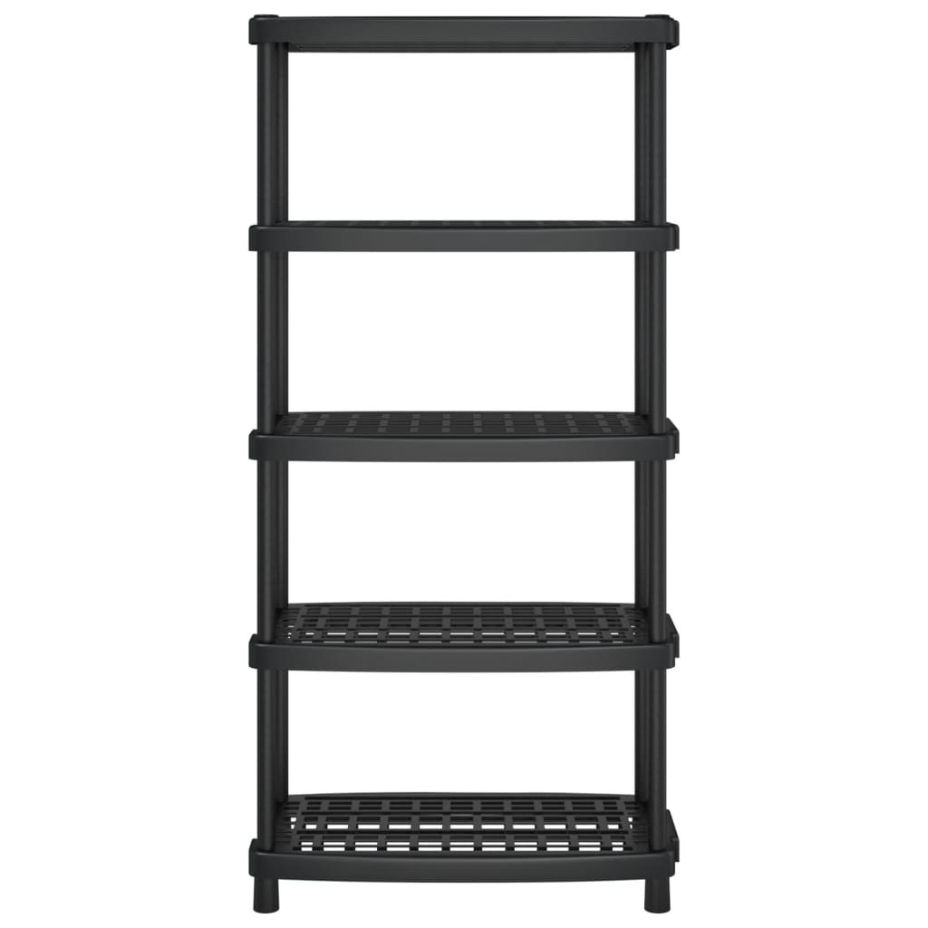 Opbergrek 5-laags 93,5x45,5x194,5 cm polypropeen zwart