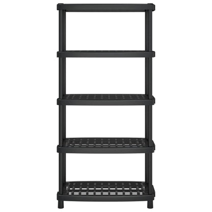 Opbergrek 5-laags 93,5x45,5x194,5 cm polypropeen zwart