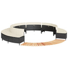 Hottub-ombouw poly rattan acaciahout zwart