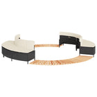 Hottub ombouw poly rattan acaciahout zwart