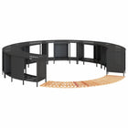 Hottub ombouw poly rattan massief acaciahout zwart