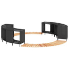 Hottub-ombouw poly rattan acaciahout zwart