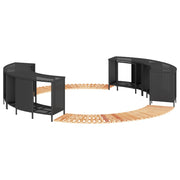 Hottub-ombouw poly rattan acaciahout zwart