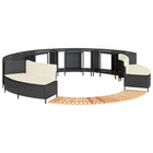 Hottub ombouw poly rattan massief acaciahout zwart