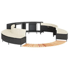 Hottub-ombouw poly rattan massief acaciahout zwart