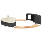 Hottub ombouw poly rattan acaciahout zwart