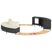 Hottub ombouw poly rattan acaciahout zwart