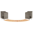 Hottub-ombouw poly rattan acaciahout grijs