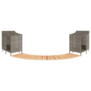 Hottub-ombouw poly rattan acaciahout grijs