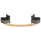 Hottub-ombouw poly rattan acaciahout grijs