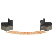 Hottub-ombouw poly rattan acaciahout grijs