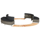 Hottub-ombouw poly rattan acaciahout grijs