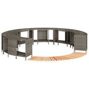 Hottub ombouw poly rattan acaciahout grijs