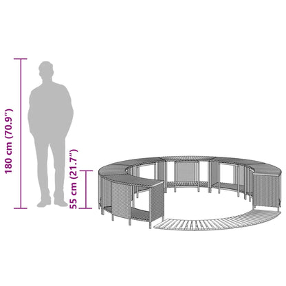 Hottub-ombouw poly rattan massief acaciahout grijs
