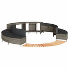 Hottub ombouw poly rattan acaciahout grijs