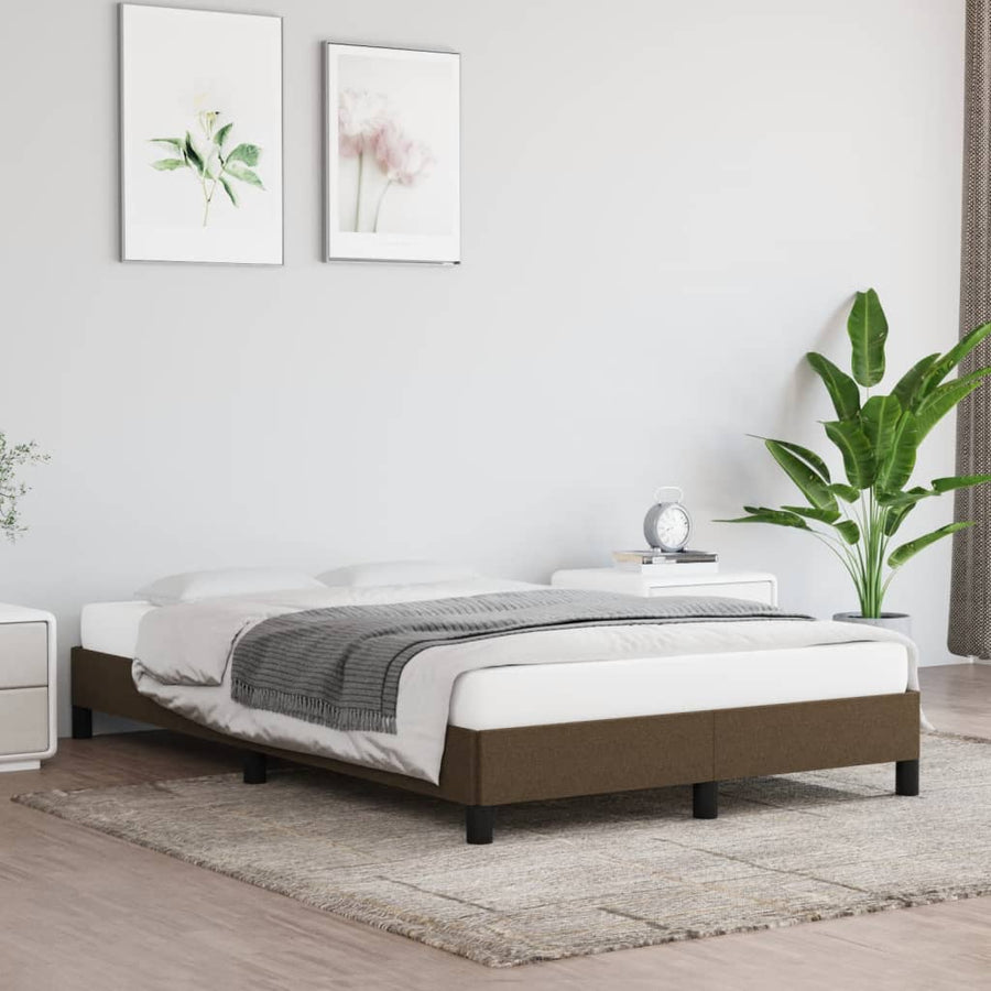 Bedframe stof donkerbruin 120x190 cm