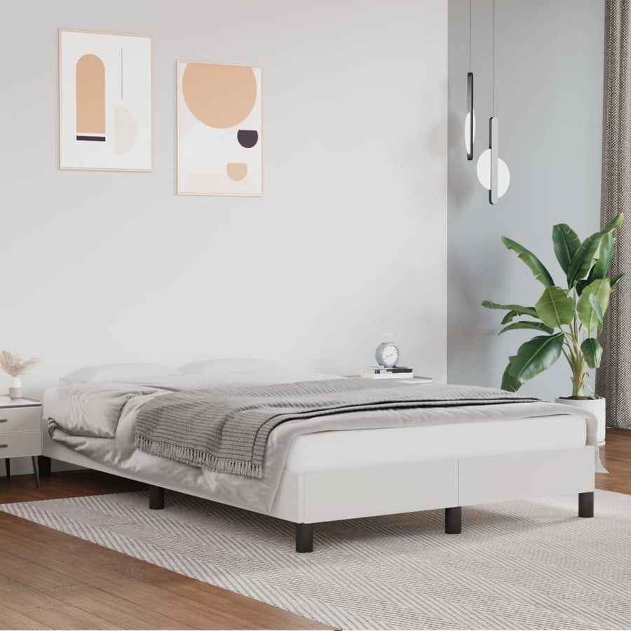 Bedframe kunstleer wit 120x190 cm