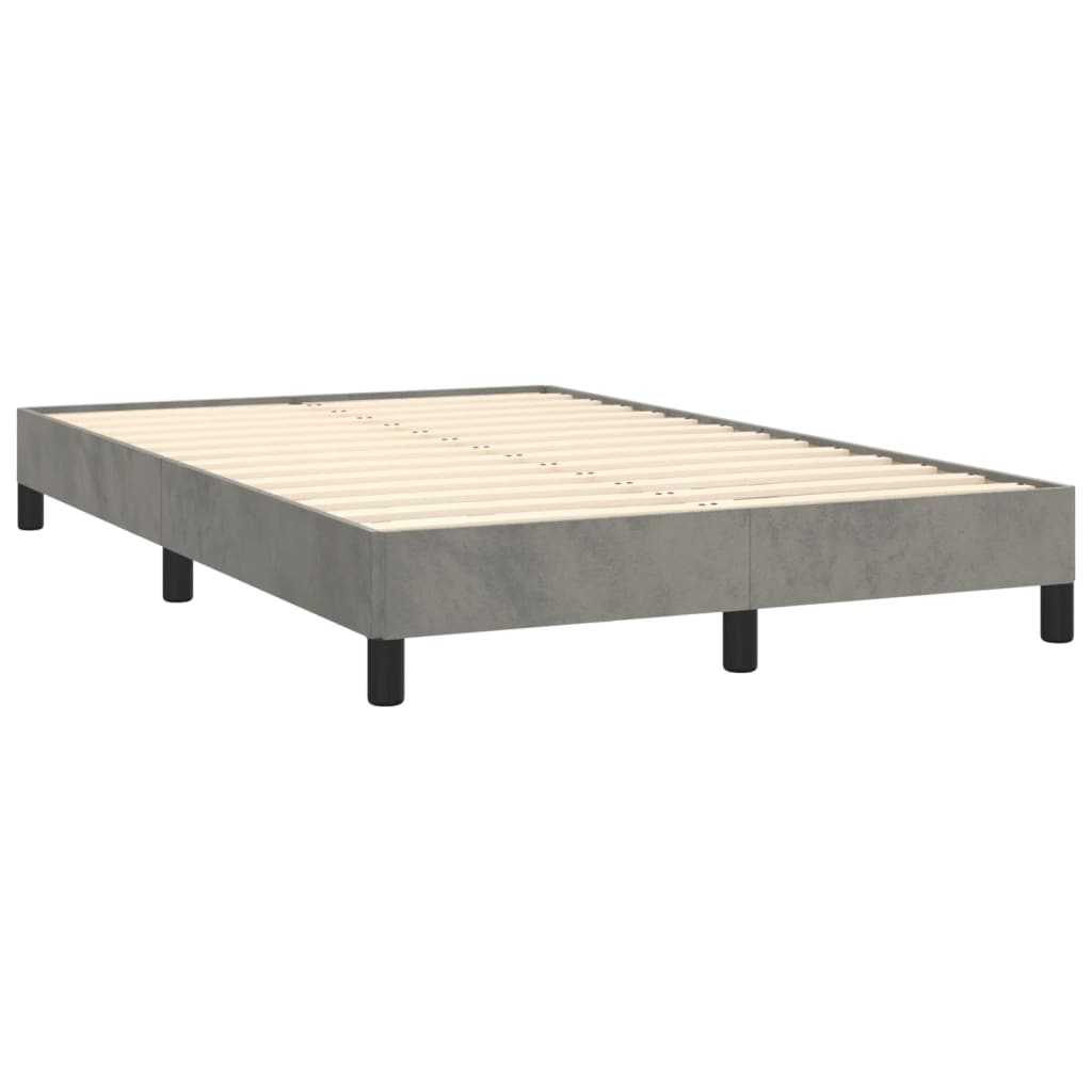 Bedframe fluweel lichtgrijs 120x190 cm