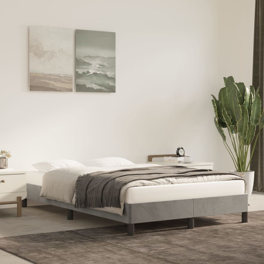 Bedframe fluweel lichtgrijs 120x190 cm