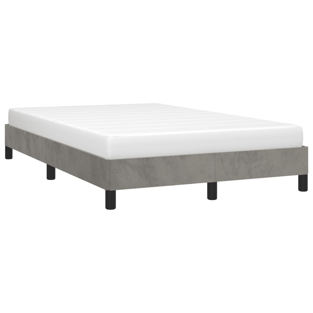 Bedframe fluweel lichtgrijs 120x190 cm