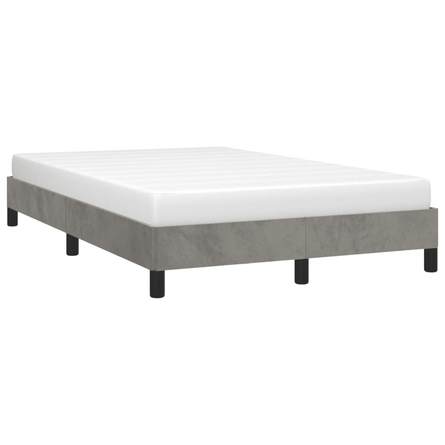 Bedframe fluweel lichtgrijs 120x190 cm