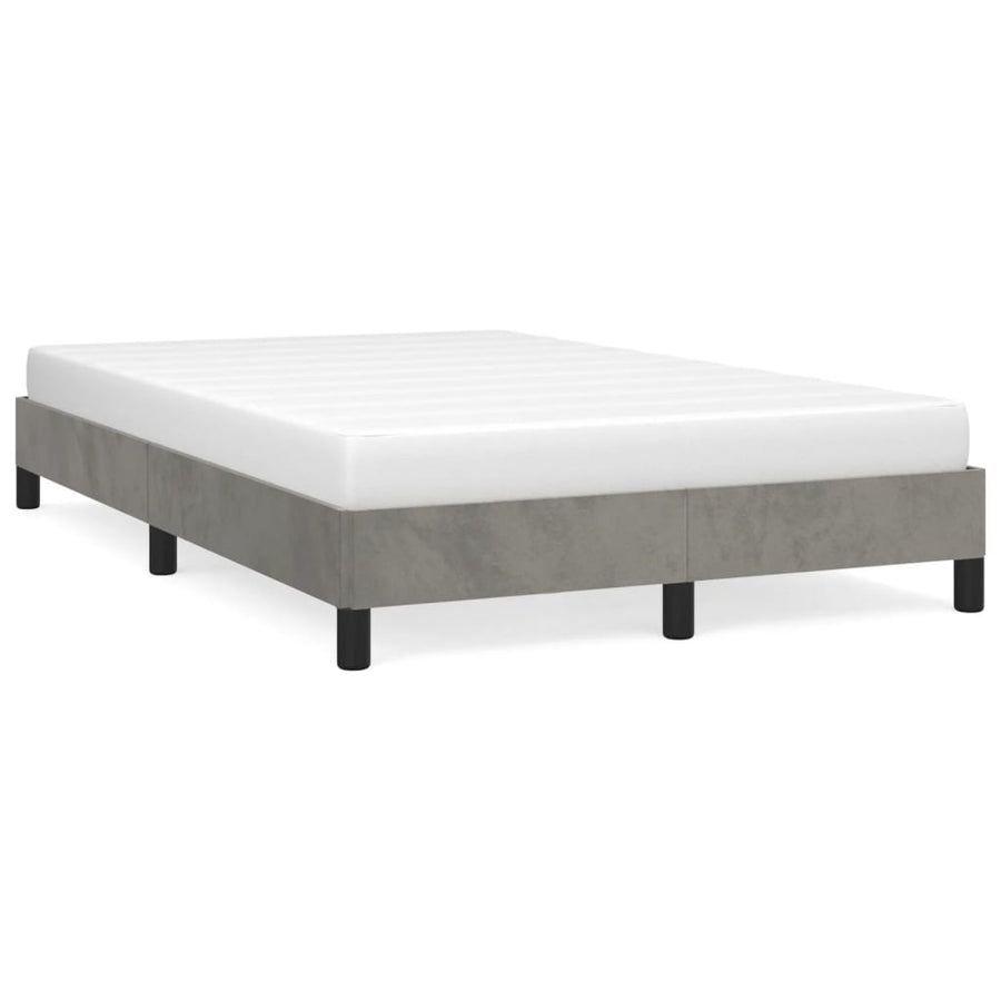Bedframe fluweel lichtgrijs 120x190 cm