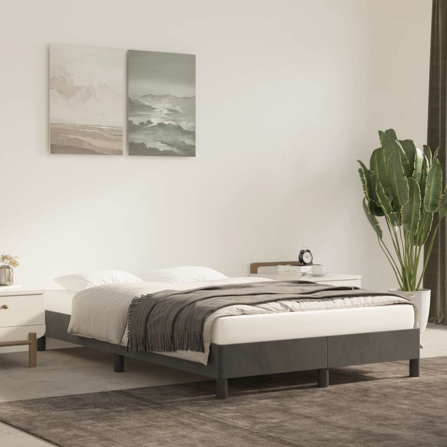 Bedframe fluweel donkergrijs 120x190 cm