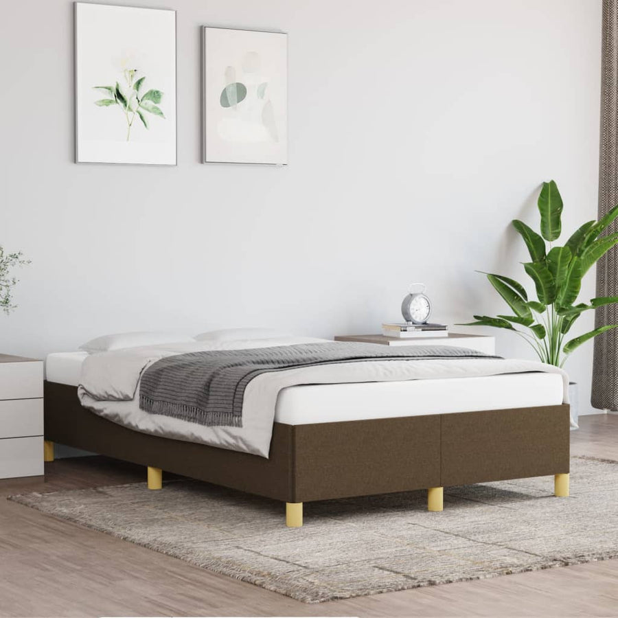 Bedframe stof donkerbruin 120x190 cm