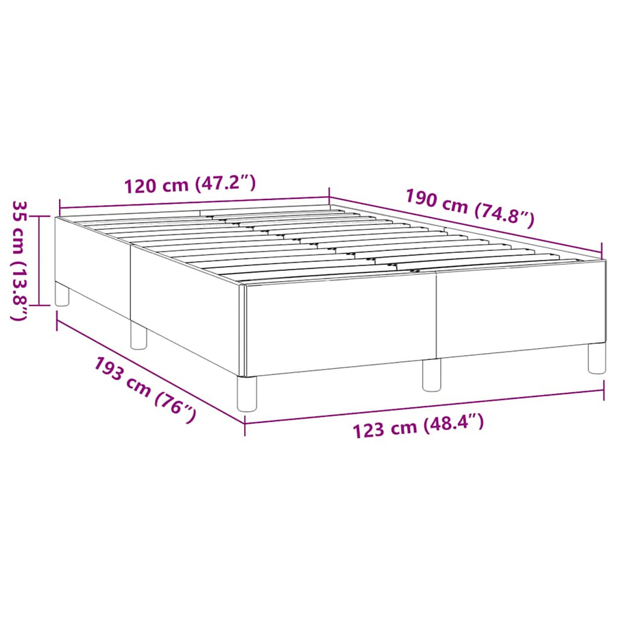 Bedframe Zonder Matras Stof Kleurig Crème 120 x 190 cm 35 cm