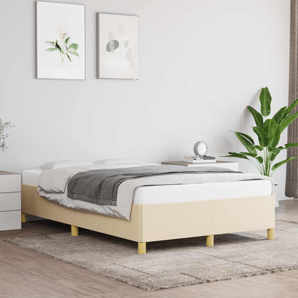 Bedframe Zonder Matras Stof Kleurig Crème 120 x 190 cm 35 cm