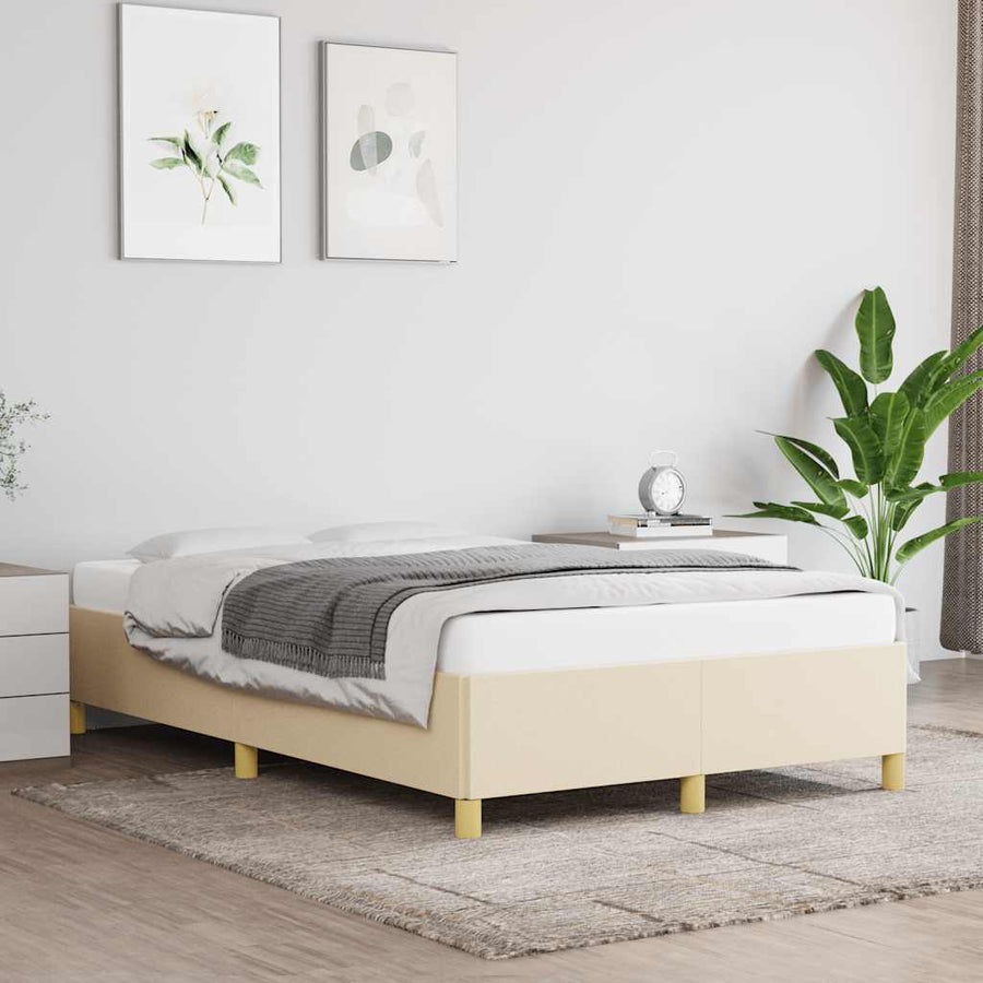Bedframe Zonder Matras Stof Kleurig Crème 120 x 190 cm 35 cm