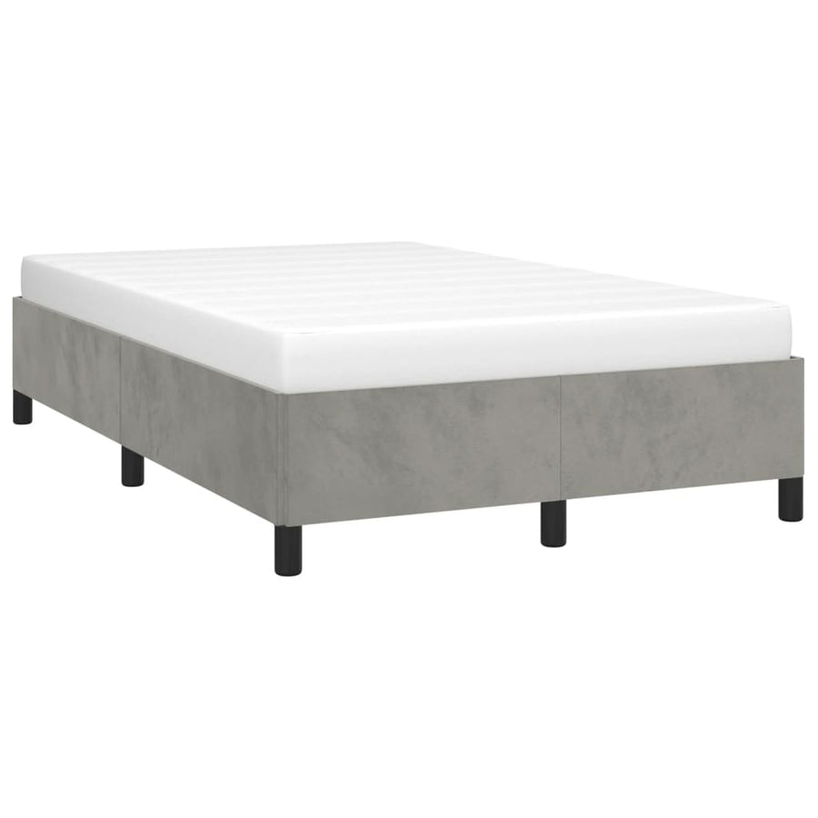 Bedframe fluweel lichtgrijs 120x190 cm