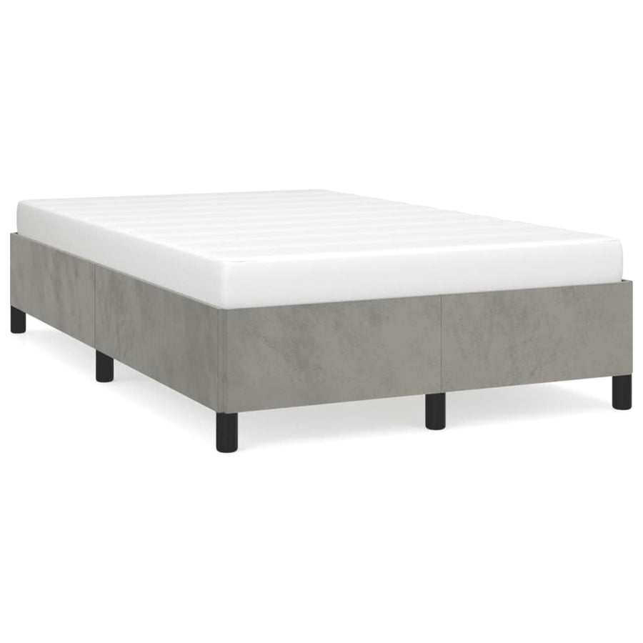 Bedframe fluweel lichtgrijs 120x190 cm
