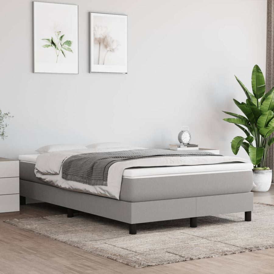 Boxspring met matras stof lichtgrijs 120x190 cm 120 x 190 cm 25 cm