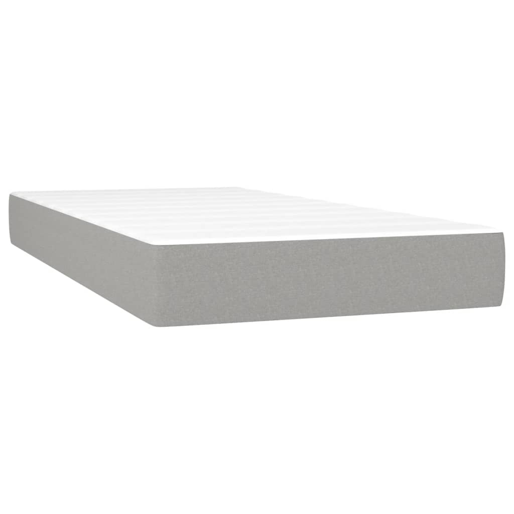 Boxspring met matras stof lichtgrijs 120x190 cm 120 x 190 cm 25 cm