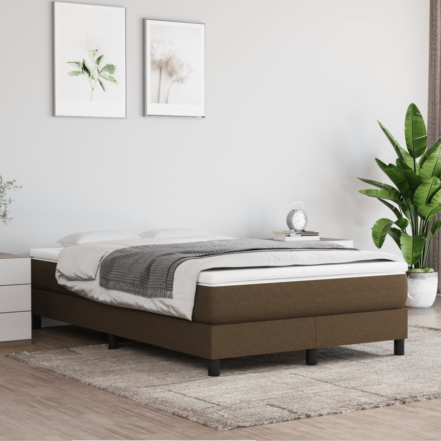 Boxspring met matras stof donkerbruin 120x190 cm 120 x 190 cm 25 cm
