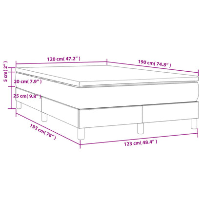Boxspring met matras stof donkerbruin 120x190 cm 120 x 190 cm 25 cm