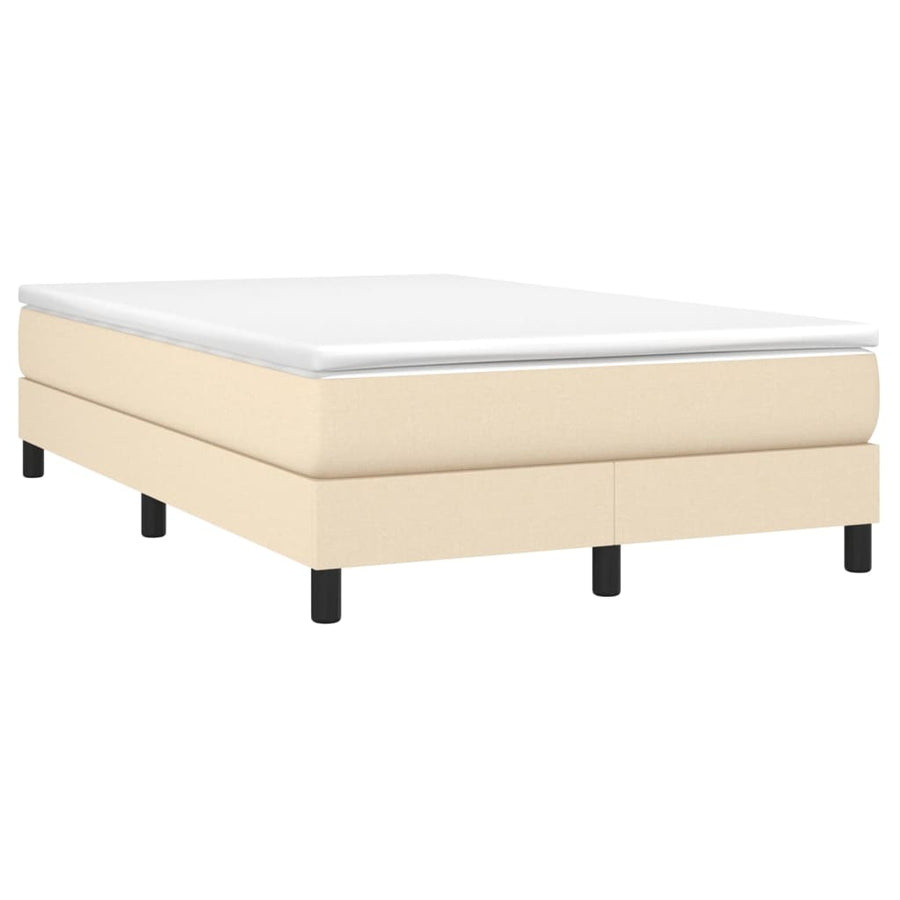 Boxspring met matras stof crèmekleurig 120x190 cm 120 x 190 cm 25 cm