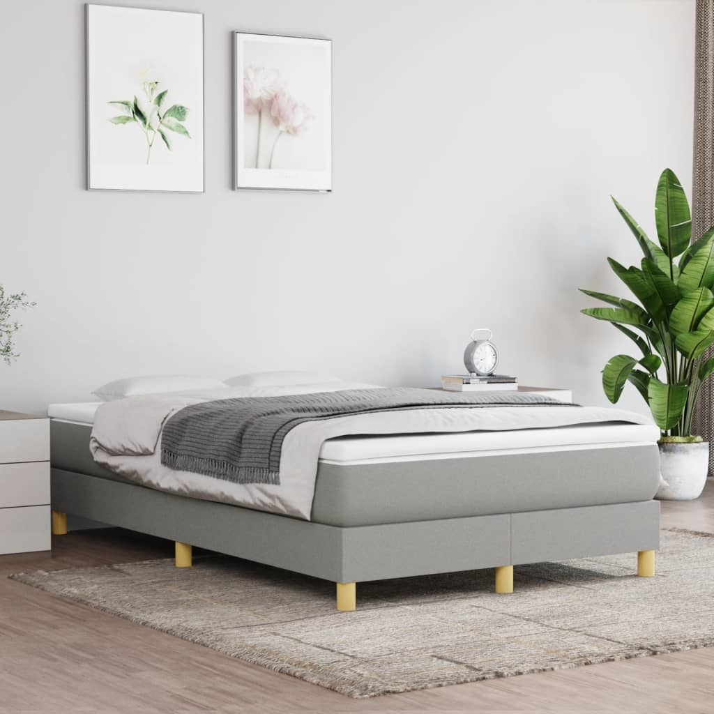 Boxspring met matras stof lichtgrijs 120x190 cm 120 x 190 cm 25 cm