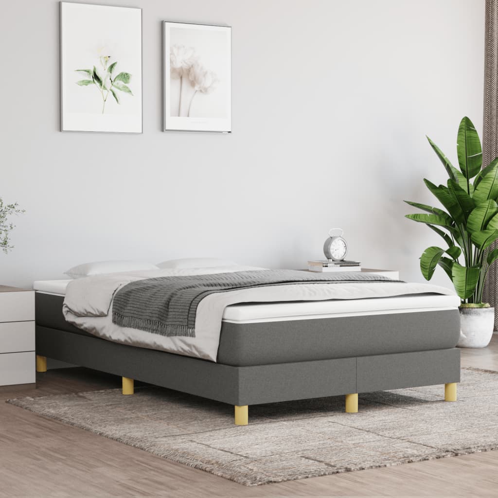 Boxspring met matras stof donkergrijs 120x190 cm 120 x 190 cm 25 cm
