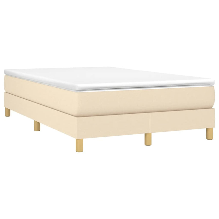 Boxspring met matras stof crèmekleurig 120x190 cm 120 x 190 cm 25 cm