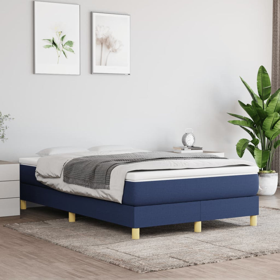 Boxspring met matras stof blauw 120x190 cm 120 x 190 cm 25 cm