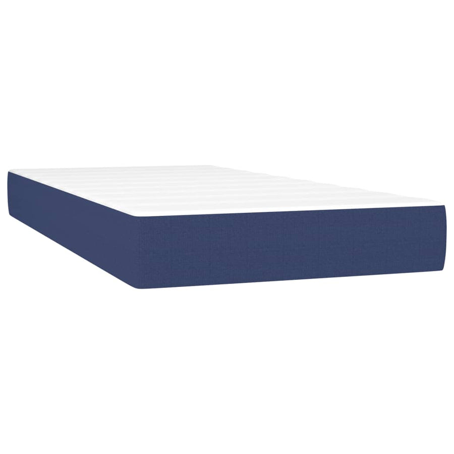 Boxspring met matras stof blauw 120x190 cm 120 x 190 cm 25 cm