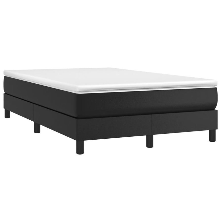 Boxspring met matras kunstleer zwart 120x190 cm 120 x 190 cm 25 cm Zwart