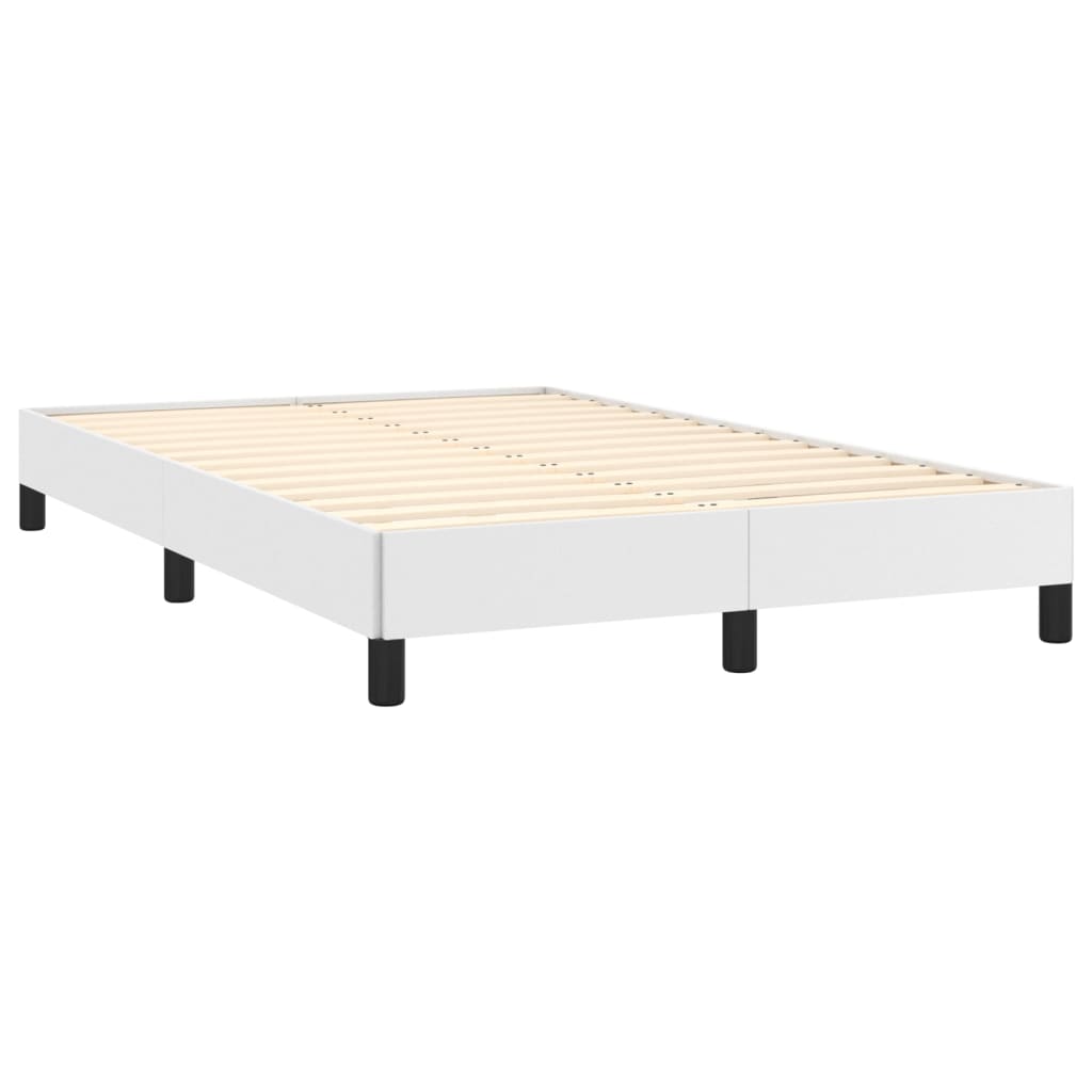 Boxspring met matras kunstleer wit 120x190 cm 120 x 190 cm 25 cm Wit